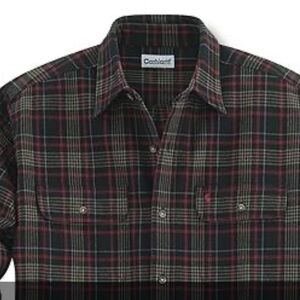 Carhartt Heavyweight plaid flannel long sleeve shirt Size Large 100% cotton